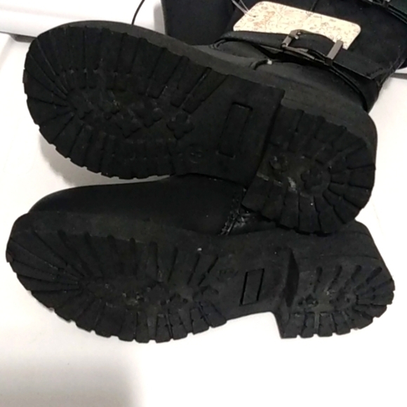 MUDD LITTLE GIRLS MOTO COMBAT CALF-HIGH RIDER BOOTS BLACK SIZE 5 NWT - Picture 5 of 6